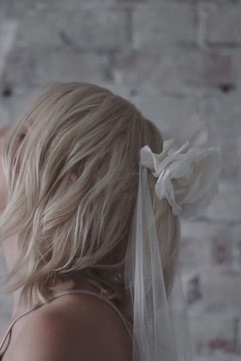 Silk rose flower crown bridal wedding veil with cowl drape back