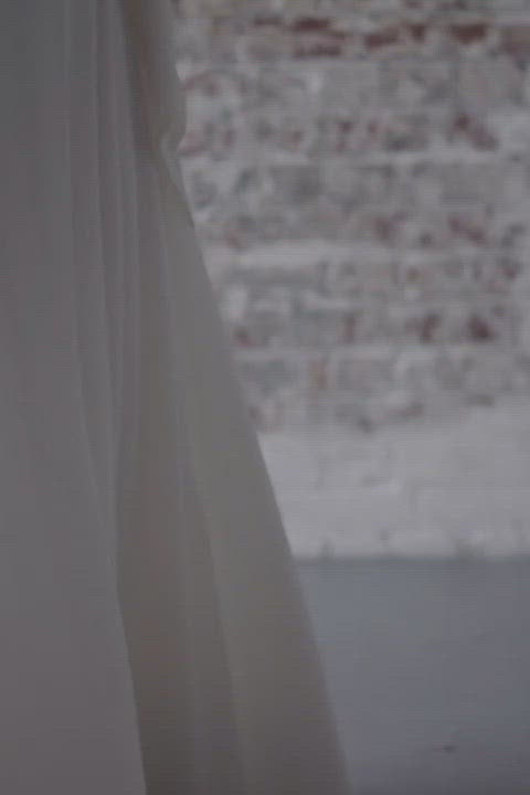 Delicate lace applique bridal veil with Swarovski crystals