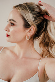 LUSTRE PEARL HOOP EARRINGS