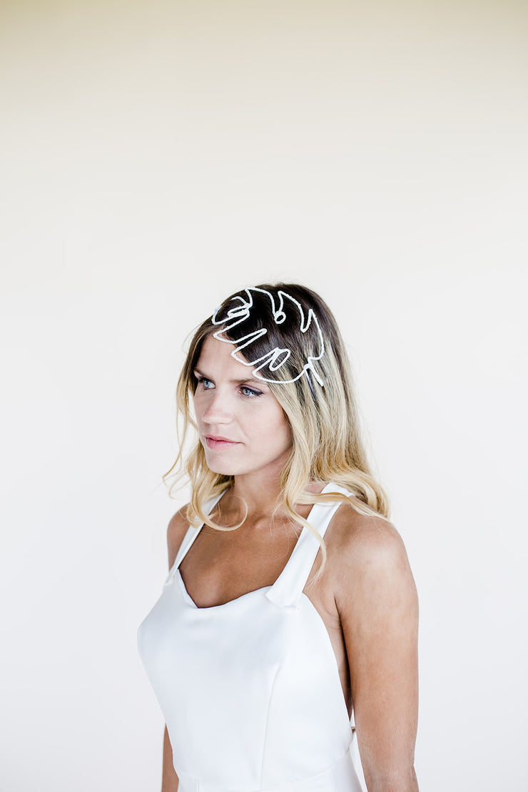 Leaf shape modern unique bridal hair accessories headpiece