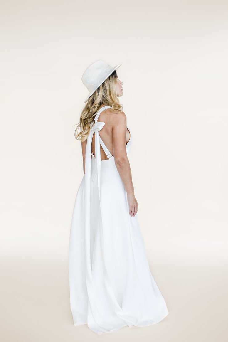 Bridal wedding fedora hat with embroidered feather trim