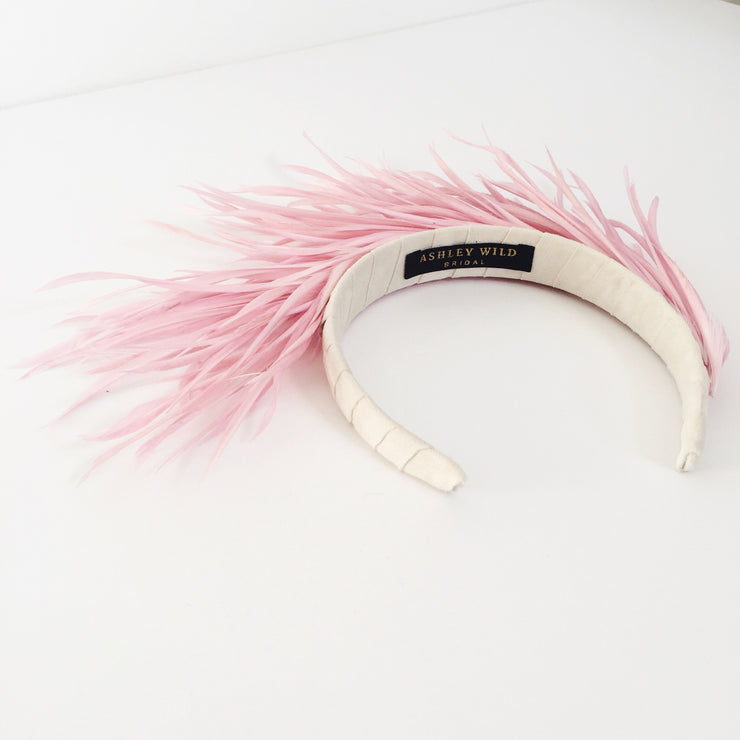 Pink feather headpiece