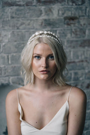 Bridal pearl and star crown headpiece