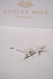Star bridal hairpin kirby grip with sparkle celestial hair accessories
