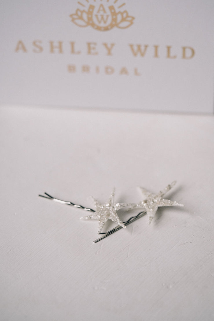 Star bridal hairpin kirby grip with sparkle celestial hair accessories